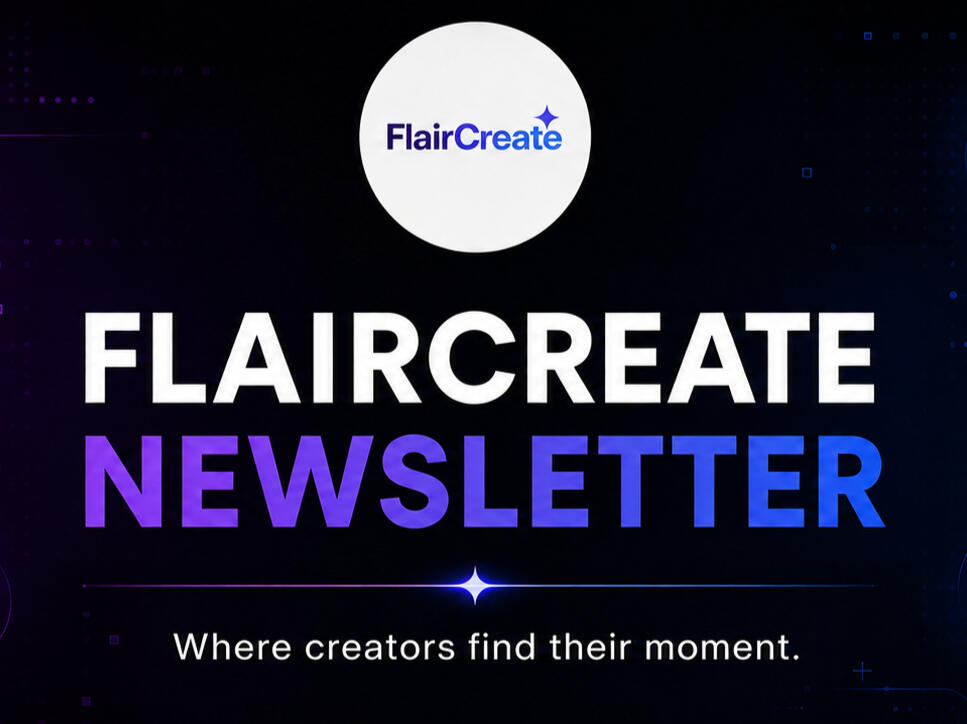FlairCreate Newsletter FlairCreate Newsletter — Where creators find their moment.